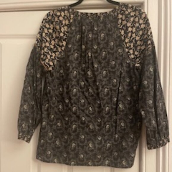 PAIGE Black and Cream Patterned Blouse - Picture 2 of 3